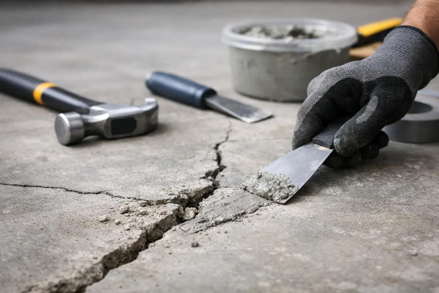 How to Repair Cracked Concrete Floor